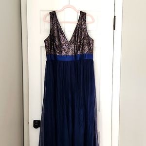 Tulle and Sequin Formal Maxi Dress
